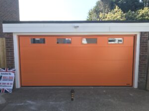 Orange Double Door with Windows